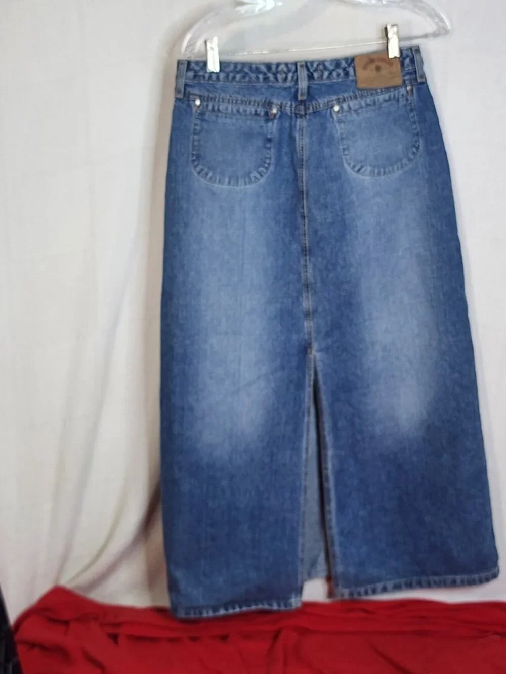 Hydraulic Vtg Button Fly Back Slit Cotton Denim Four Pocket Maxi Skirt Sz 9/10